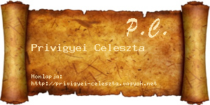 Privigyei Celeszta névjegykártya