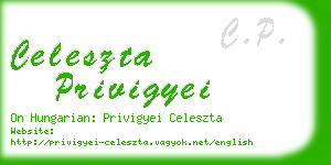 celeszta privigyei business card